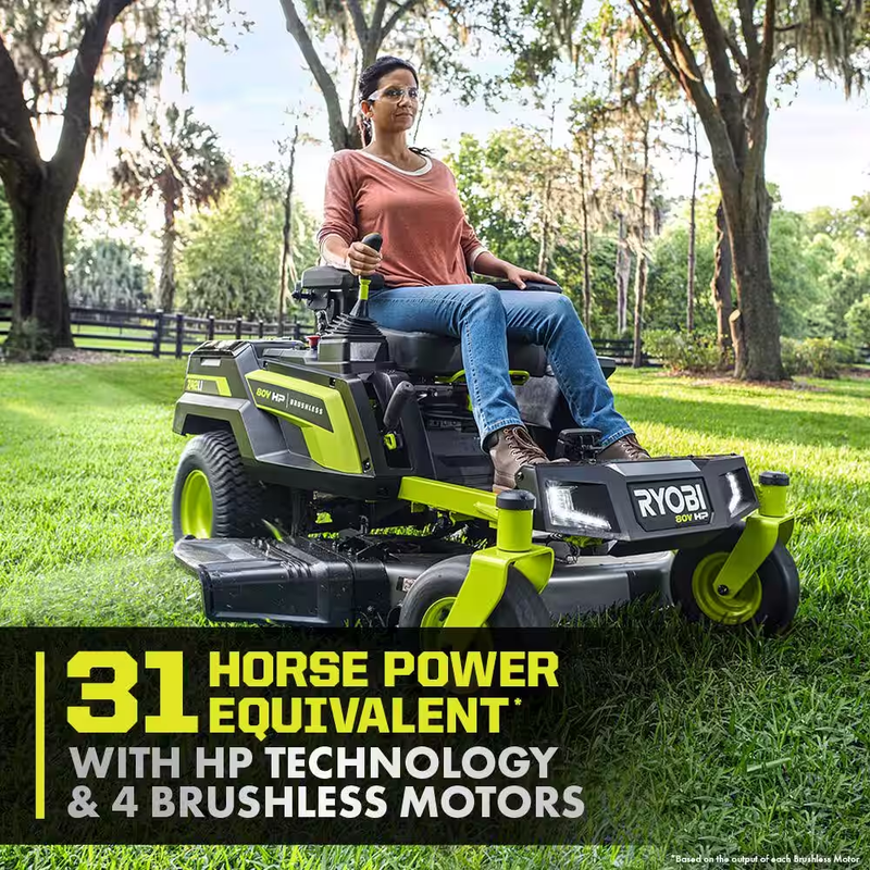 80V HP Brushless 42 In. Battery Electric Cordless Zero Turn Riding Mower (2) 80V Batteries (2) 40V Batteries and Charger